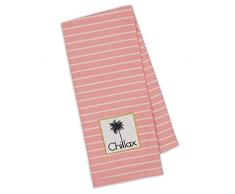 Design Imports Ananas und Palmen Tisch Linens Tropisch 18 x 28 - Dishtowel 2-Pack Chillax Palm Embellished