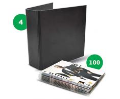 3L DVD Aufbewahrung - Kombipack mit 100 DVD Hüllen & 4 DVD Ordner - Praktisches Aufbewahrungssystem - 10264