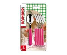 Kaimano KDN760306F Teelöffel Fucsia, Edelstahl, Rosa