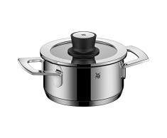 WMF VarioCuisine Kochtopf 16cm, Silence- Glasdeckel inkl. Thermometer, Bratentopf 1,4l, Cromargan Edelstahl poliert, Topf Induktion, unbeschichtet, Silikonrand