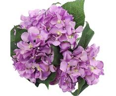 Felice Arts Künstliche Blumen 45,7 cm Seide 7 Big Head Hortensie Blumenstrauß Für Hochzeiten, Raum, Zuhause, Hotel, Party Dekoration und Urlaub Geschenk Hot Purple