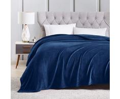 EXQ Home Fleecedecke, kuschelige Microfaser, luxuriöse Flanell-Überwurfdecke für Couch (leicht, super weich und warm, Nicht fusseln). Casual Queen Navy
