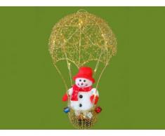 Weihnachtsbeleuchtung Fallschirm mit Schneemann, gold