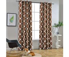 Melodieux Marokkanischer Verdunkelungsvorhang mit Ösen, verdunkelnd 52x96 Inch Coffee