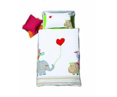 Fleuresse g-142388-0001-0100 kids Kinder-Bettwäsche mit Reißverschluss 135 x 200 + 80 x 80 cm weiß