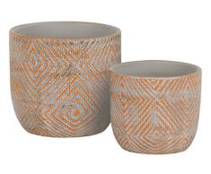 Urban Trends Collections 55901 Pflanzgefäß, Terrakotta, Orange