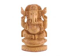 NOVICA 382.188,7 cm Ganesha auf der Conch Thron Holz Skulptur