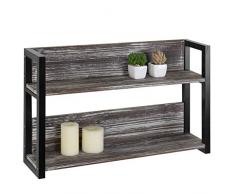 MyGift Wandregal mit 2 Ebenen, 61 cm, Holz, Schwarz