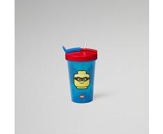 LEGO Becher mit Strohhalm, Blau, One Size