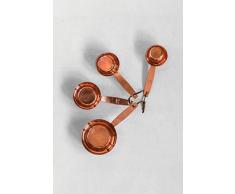 Creative Co-op Messbecher, Metall, Leder, Kupfer-Finish, 4 Stück