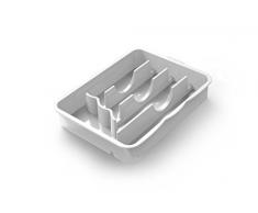 BIESSE CASA Polypropylen Drehriegelverschluss Besteck Halter, weiß