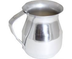 66 Oz. (Ounce) Aluminum Hot Chocolate Pitcher, w/Riveted Handle, Round Spouted Rim by Smart Cook