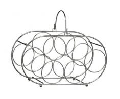 Premier Housewares Längliches Weinregal für 6 Flaschen, 38 x 16 x 23 cm, Chrom