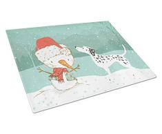 Carolines Treasures CK2037LCB Glasschneidebrett Schneemann Dalmatiner Weihnachten groß