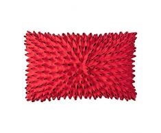 KingRose 3D handgefertigte Blumen Dekorative Überwurf-Kissenbezüge aus Massivwolle für Sofa Couch Stuhl 30,5 x 50,8 cm, Blau Art Deco 12 x 20 Inches Suede Red