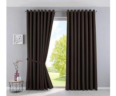 Gardinenbox Vorhänge Blickdicht »Newyork« Braun HxB 245x295 cm 2er-Pack Thermo-Gardinen Verdunkelungsvorhang Blackout Ösen schalldämmend ÖKOTEX UV-Schutz Raffhalter, 201920600-2