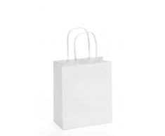 GLOREX 6 1223 117 Papiertragetasche, Kordelgriff 15x18cm weiss,