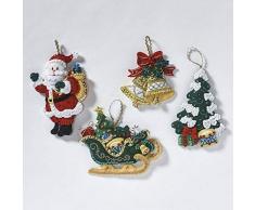 Bucilla 86842E Santas Grand Schlitten 4 Ornamente Santas Grand Schlitten