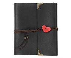 OwnMy DIY Fotoalbum Scrapbook aus PU-Leder Abenteuer-Fotobuch mit Eckaufklebern in Geschenkbox – Perfektes Baby Erinnerungsbuch Geburtstag Hochzeit Jahrestag X-Large schwarz