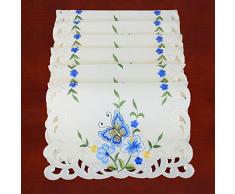 Simhomsen Spring Butterfly und Blumen Tisch Kommode, Läufer, Schal 13 by 19 Place Mats Set of 6 Blau