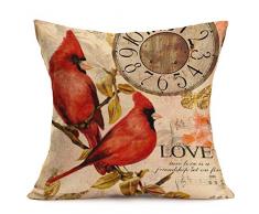 Royalours Überwurf-Kissenbezug, Halloween, Garten, Baumwolle, Leinen, Vintage, Halloween, Kürbis-Kraue, Eule, dekorativer Kissenbezug 45,7 x 45,7 cm 18 x 18 Love-Bird