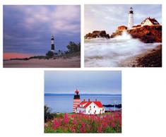 Impact Posters Gallery Leuchtturm Portland Maine Drei Set 8 x 10 Bild Ocean Landschaft Wand Decor Art Print Poster