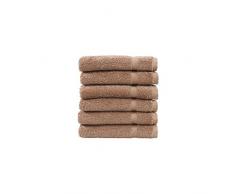 Linum Wohntextilien denzi Premium Authentic Weich 100% Türkische Baumwolle Hotel Collection Waschlappen, Set von 6 Latte