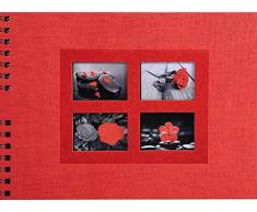 Exacompta 16245E Fotoalbum Passion mit Spiralbindung, 50 schwarze Seiten, 32 x 22cm, 1 Stück, rot