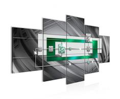 Bilder Abstrakt Wandbild 200 x 100 cm Vlies - Leinwand Bild XXL Format Wandbilder Wohnzimmer Wohnung Deko Kunstdrucke Grün 5 Teilig - MADE IN GERMANY - Fertig zum Aufhängen 020951b