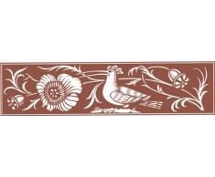 INDIGOS 4051095029649 Wandtattoo w269 Blumen, Vogel 80 x 20 cm, braun