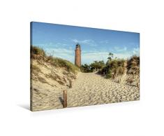 Calvendo Premium Textil-Leinwand 90 cm x 60 cm quer, Leuchtturm Prerow | Wandbild, Bild auf Keilrahmen, Fertigbild auf echter Leinwand, Leinwanddruck Menschen Menschen