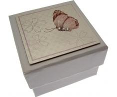 WHITE COTTON CARDS 5,5 x 5,5 cm, Schmetterling Party Box Geschenk Geschenke