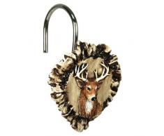 Rivers Edge Produkte Antler und Deer Duschvorhang Haken-Set