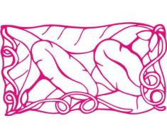 INDIGOS/Wandaufkleber-e182 hübsche Trompetenblume 96x53 cm- pink, Vinyl, 96 x 53 x 1 cm