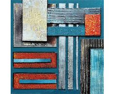 Legendarte PL-104 Bild Magnetismus Abstrakt Digitaldruck auf Leinwand, Mehrfarbig, 60 x 60 cm