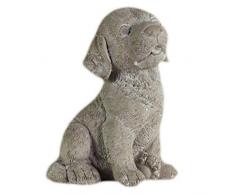 Benjara Dekofigur Labrador Welpe aus Zement, Grau