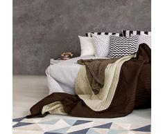 Summer Q-SUMMER-marrone/panna-2P Sommer Steppdecke braun/creme, 100% Microfiber, 2 PLÄTZE