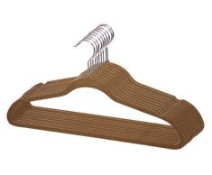 Home Basics Kleiderbügel, Samt, Braun, 10 Stück