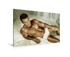 Calvendo Premium Textil-Leinwand 120 cm x 80 cm Quer, Männer. Sexy und kraftvoll | Wandbild, Bild auf Keilrahmen, Fertigbild auf Echter Leinwand, Leinwanddruck: Ästhetischer Körper Menschen Menschen