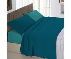 Italian Bed Linen Natural Color Bettwäsche Set, 100% Baumwolle, Benzin grün/Flasche grün, Doppelte