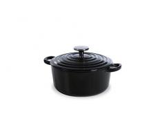 BK Cookware H6071.520 BK Bourgogne Schmortopf 20 cm/2.5L, Emailliertes Gusseisen, Deckel mit Tropfringen, Induktions-/Backofengeeignet, Spülmaschinenfest, Jet Schwarz