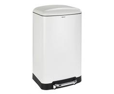 Wenko Treteimer Studio Easy-Close Mülleimer mit Absenkautomatik Fassungsvermögen 30 l, Stahl, WeiÃ, 32.5 x 34 x 61 cm
