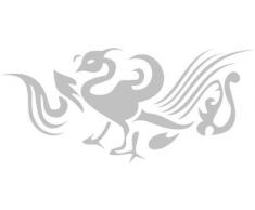 INDIGOS 4051095018773 Wandtattoo w215 Vogel, Phönix 120 x 53 cm, silber