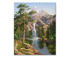 LIUDAO Malen Nach Zahlen Kit für Erwachsene und Kids rahmenlose Lake Boat DIY Leinwand Bilder (40,6 x 50,8 cm) Frameless Odd Rock