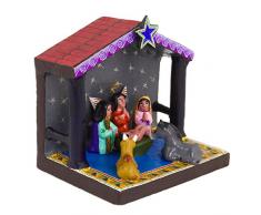 Novica Holy Life Keramik Krippe, Multicolor