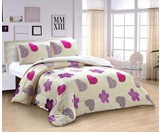 ForenTex Steppdecke für Bett 135 cm, 600 g, Dicke Lammfell, Mikroseide, extraweich, mit Kissenbezügen, 50 x 70 cm, Rosa, 230 x 260 cm