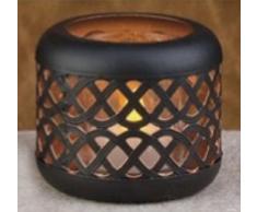 Biedermann & Sons Metal with Glass Teelichthalter, Scroll-Arbeit, 3-Inches Tall