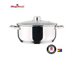 MAGEFESA DUX Kochtopf aus Edelstahl, für alle Herdarten, Induktion Spülmaschinenfest 20 cm.