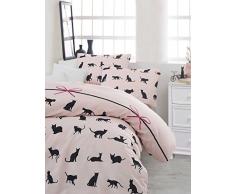 Eponj Home Bettwäsche-Set für Doppelbett 220 x 220 cm Fucsia Nero Polvere