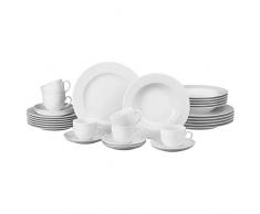 Seltmann Weiden Kombiservice 30-teilig weiß | Set für bis zu 6 Personen | Serie Rondo | beinhaltet je 6 Speiseteller, Suppenteller, Frühstücksteller, Kaffeeober- und Untertassen